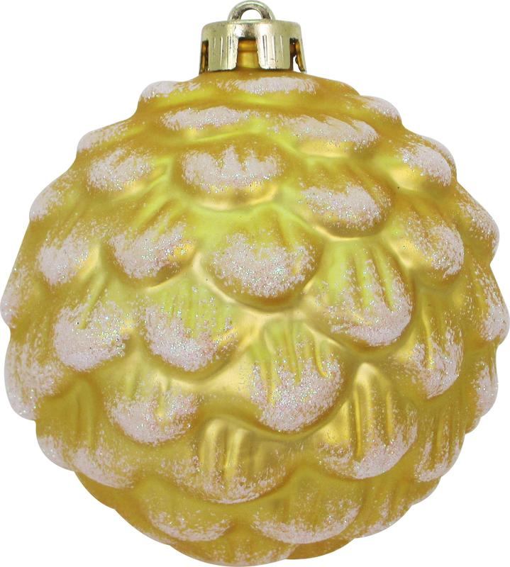 12cm Matte Pinecone Ball - Gold
