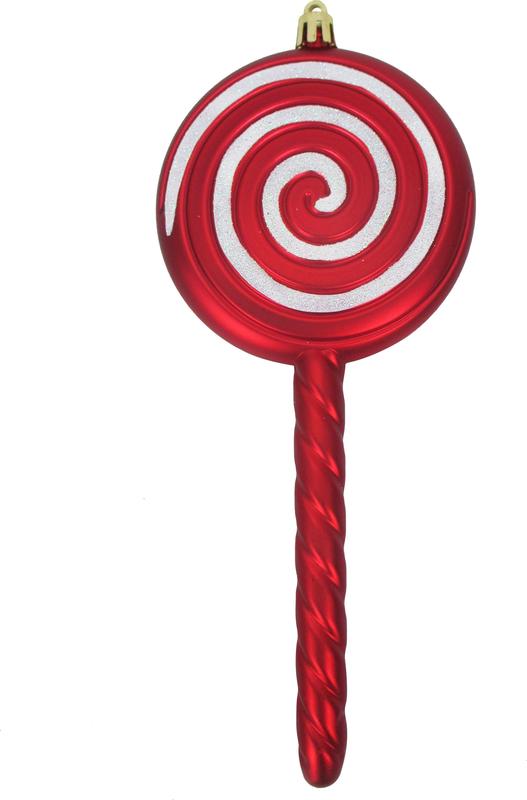 21cm Glittered Lollipop - Red/White