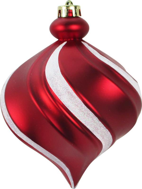 20cm Glittered Onion - Red/White