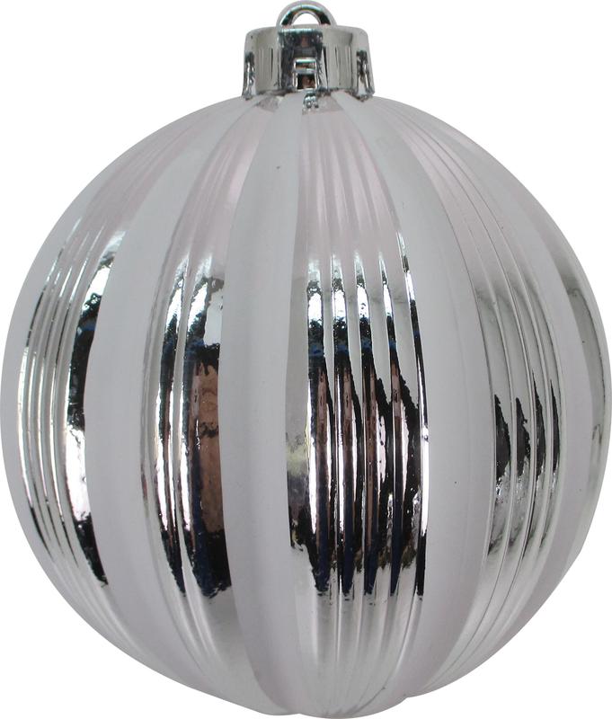 12cm Ridged Ball - Silver/White