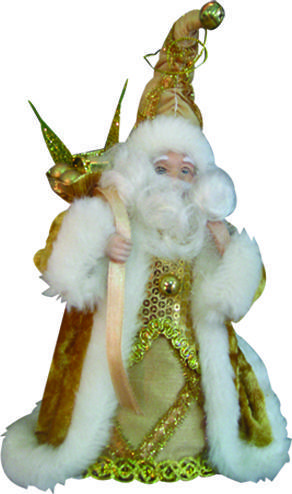 15cm PVC Santa - Gold