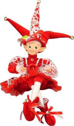 50cm Sitting Elf - Red