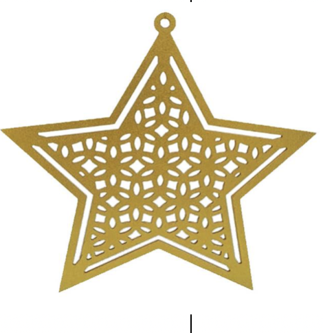 35cm Hanging Star - Gold
