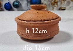 12cm High x 16cm Dia Traditional Arabic Clay Pot
