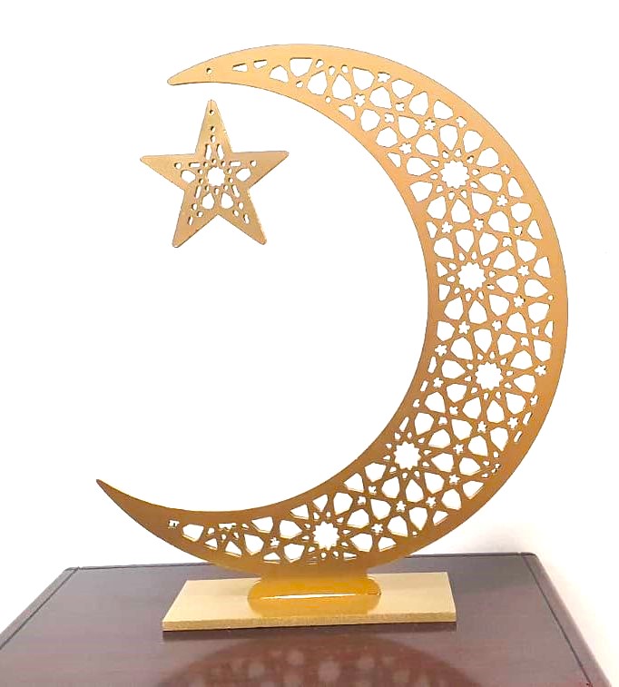 120cm Crescent with Star Centerpiece, Gold