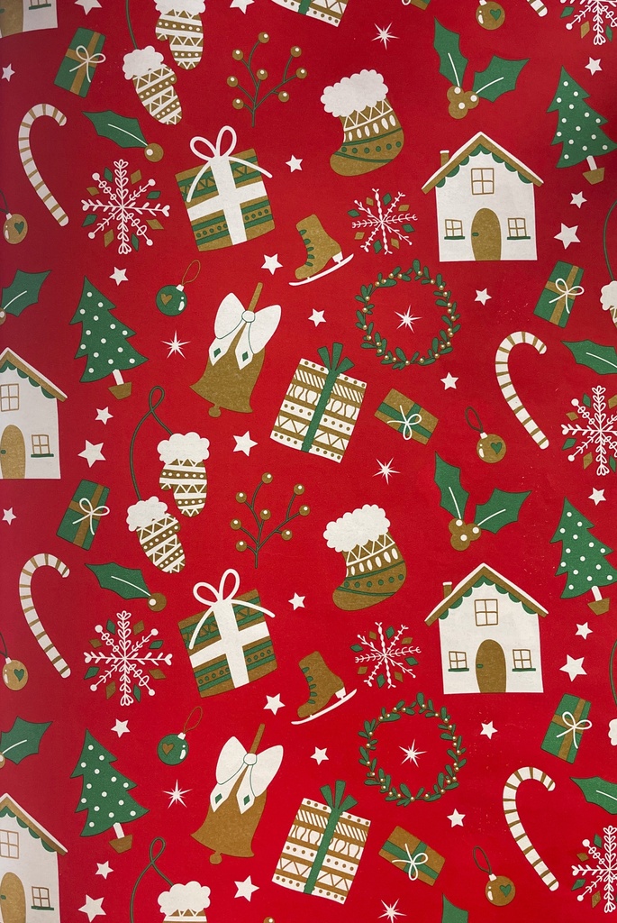 10m x 70cm Printed Gift Wrap - Red