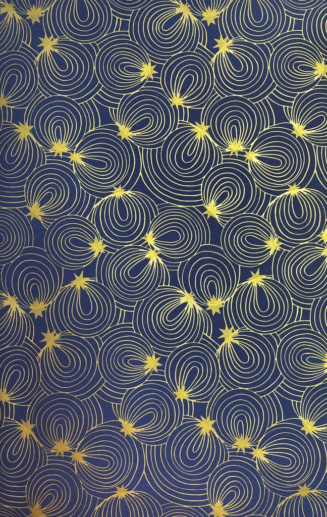 10m x 70cm Printed Gift Wrap - Blue/Gold