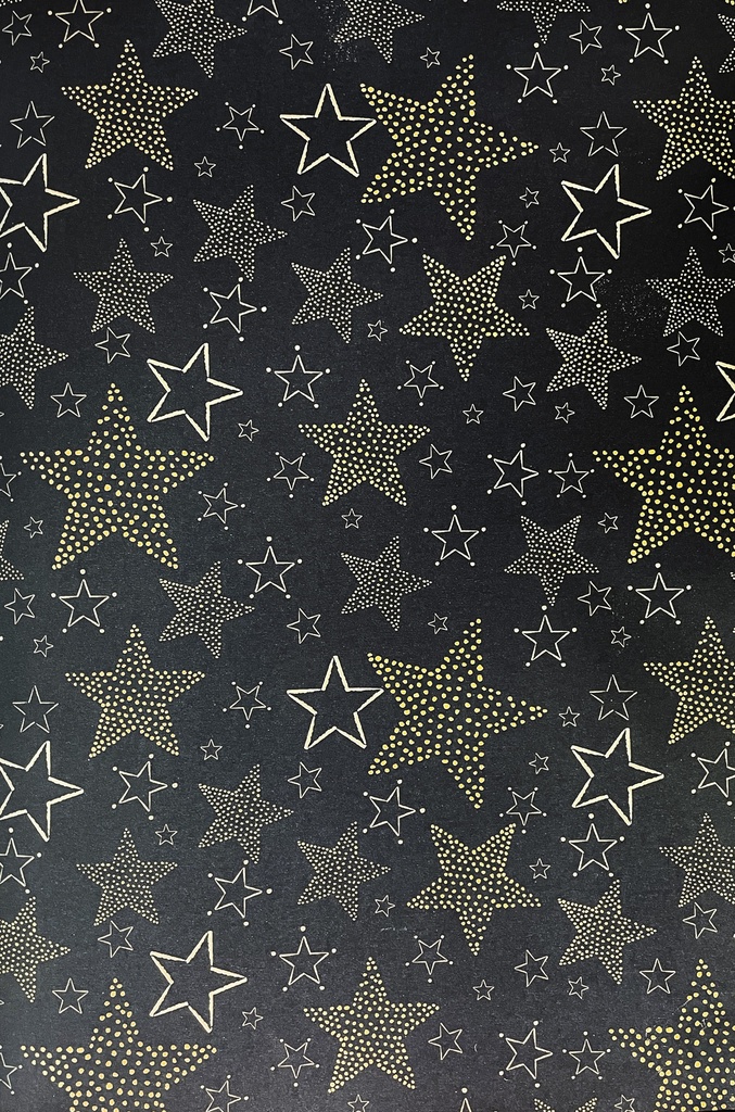 10m x 70cm Printed Gift Wrap - Blue/Gold/Silver