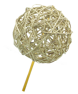 6cm Lata Ball with 15cm Stem - White