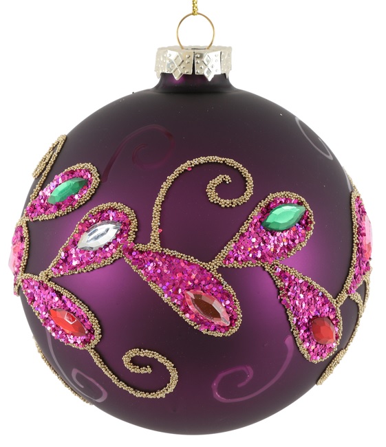 Glittered Glass Ball, 10cm