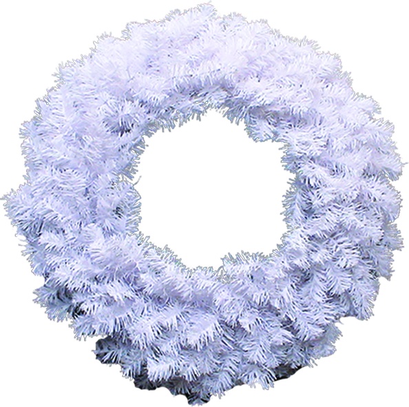 30" Plain Wreath - White