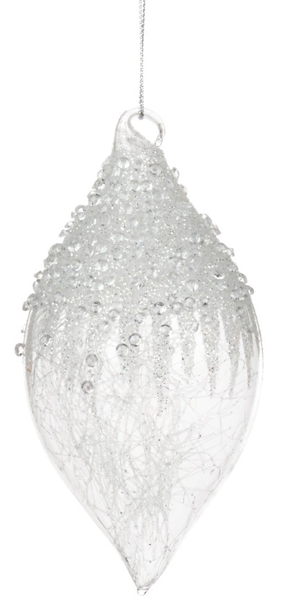 Textured Glass Teardrop, 12cm