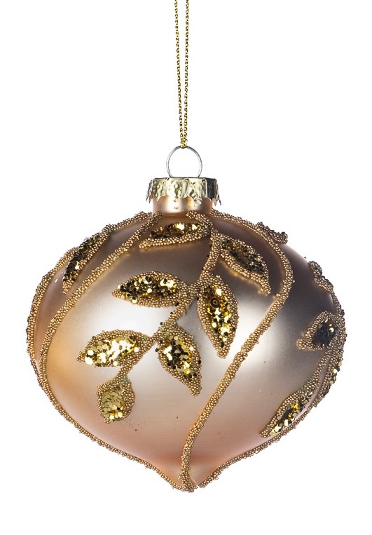 6cm Studded Glass Onion - Clear