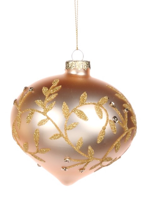 7.5cm Glittered Vine Glass Onion - Gold