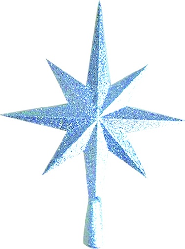 [AC495] Glittered 8-point Star Tree Top, 40cm