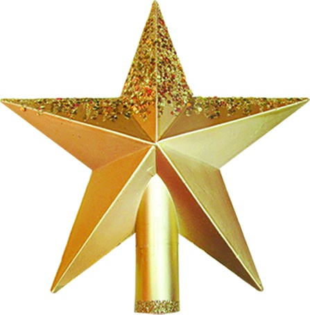 [AC509] Glittered Star Tree Top, 27cm