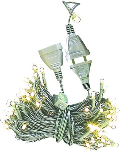 [EV005] 5m Fairy Lights, 50 Incandescent Non-flickering Lights - Warm White, Green Cable, Non-flickering