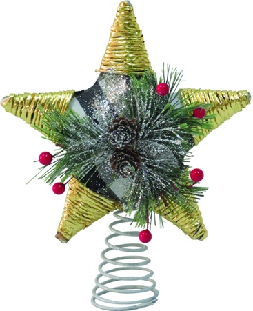 [OM063] Star Tree Top with Twigs and Berries, 25cm