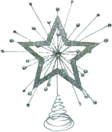 [SL204] 48cm Bejeweled Star Burst Topper - Silver