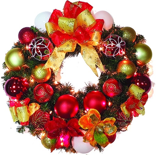 [REF062] Decorated Wreath, 30"
