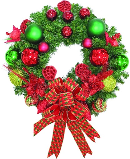 [REF082] Decorated Wreath, 24"