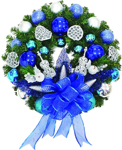 [REF084] Decorated Wreath, 24"