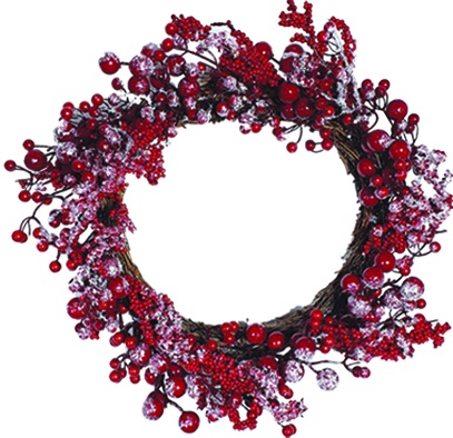 [EY111] Twig Wreath with Berries, 50cm