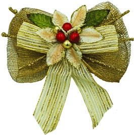 [REF129] Decorated Sinamay Bow, 20cm