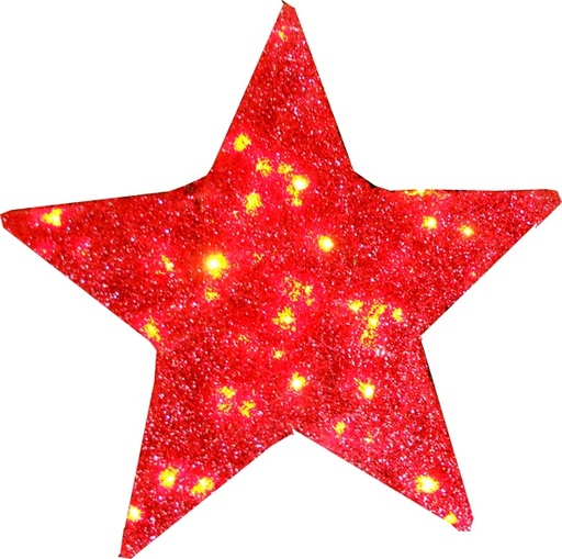 [XQ057-R] 60cm Illuminated Sisal Star - Red