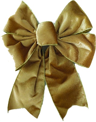[YY004] 36cm Velvet Bow - Gold
