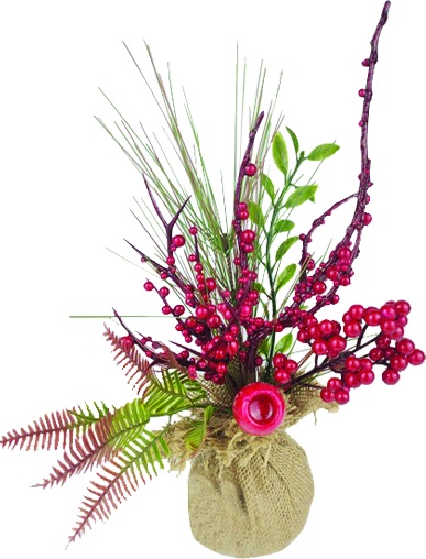 [SA034] Berry Centrepiece with Ferns, 29cm