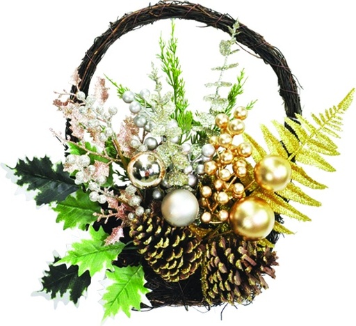 [SA044] Wall Hanging Decorated Basket, 41cm