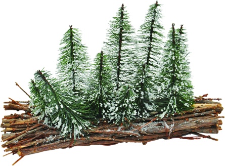 [SA051] Wintry Forest Wooden Centerpiece, 30cm
