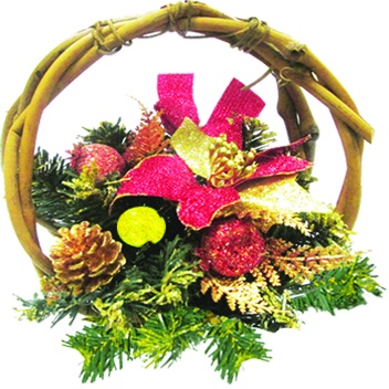 [LF072] Decorated Rattan Basket, 27cm