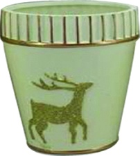 [RC026] Painted Pot with Reindeer, 10.5cm