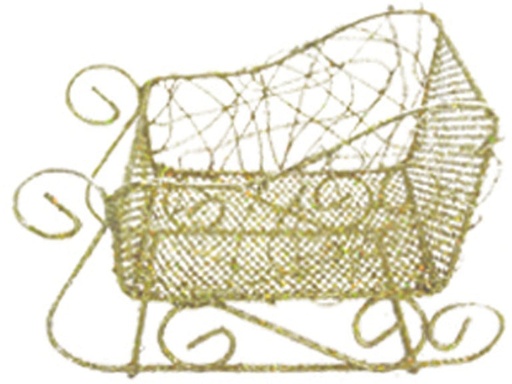 [XQ051-GD] Sleigh Wireframe Centrepiece, 16cm