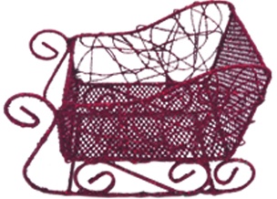 [XQ051-R] 16cm Sleigh Wireframe Centrepiece - Red