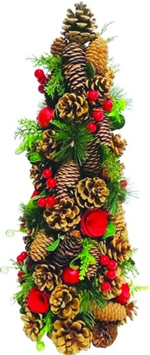 [EY165] Pinecone Centrepiece with Berries, 46cm