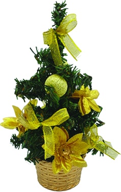 [LF162-GD] Decorated Mini-tree, 20cm