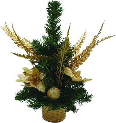 [LF163-GD] Decorated Mini-tree, 30cm