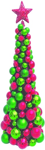 [HT005-RG] 150cm Cone Bauble Tree w/ Star - Red/Green