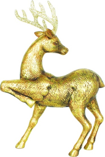 [AC748] Deer with Head Turned and Antique Finish, 46cm