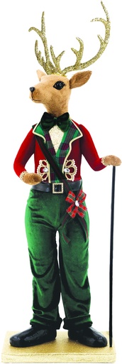 [LJ035] 77cm Deer Gentleman - Red/Green