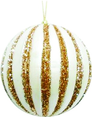 [SL189] Glittered Striped Metallic Ball, 10cm