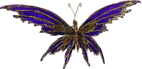 [SL142] 30cm Dragon Butterfly Clip-on - Gold/Purple
