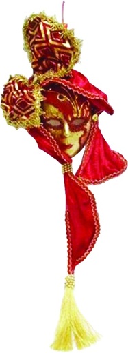 [SL167] 38cm Lady Mask - Gold/Red