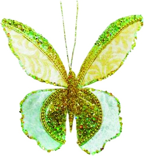[SL186] 25.5cm Royal Butterfly Clip-on - Blue/Ivory/Gold