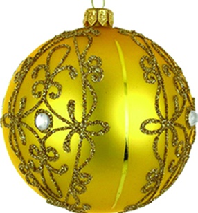 [DA010] Glittered Decorative Glass Ball, 8cm