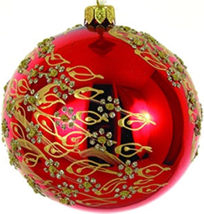 [DA017] Glittered Decorative Glass Ball, 8cm