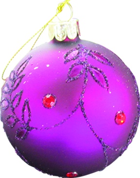 [HH140] 10cm Patterned Glass Ball - Purple